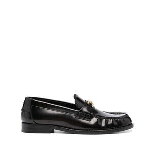 Versace Polished Calf Leather Flat Shoes - NWT